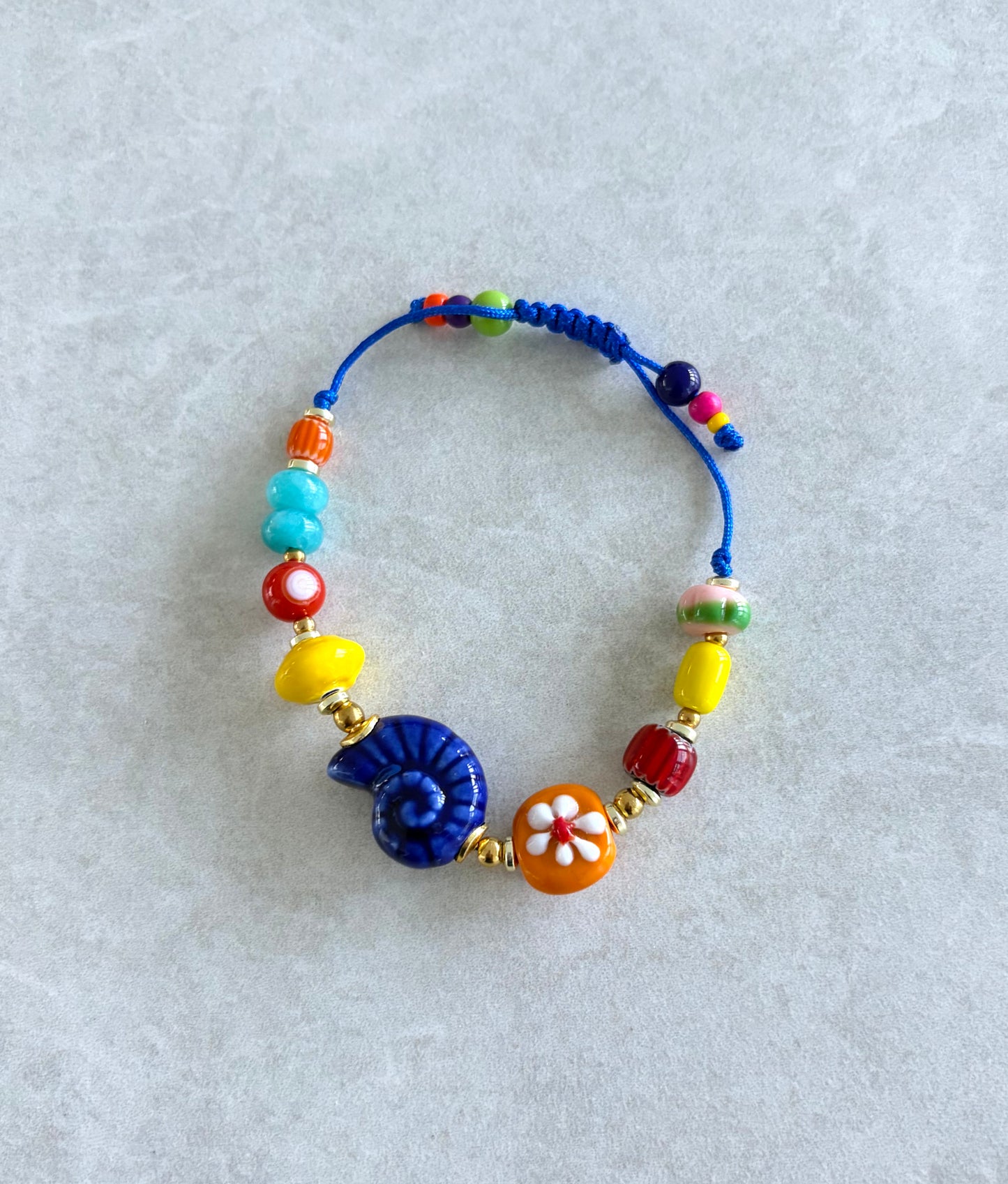 Pulsera caracola marina azul royal