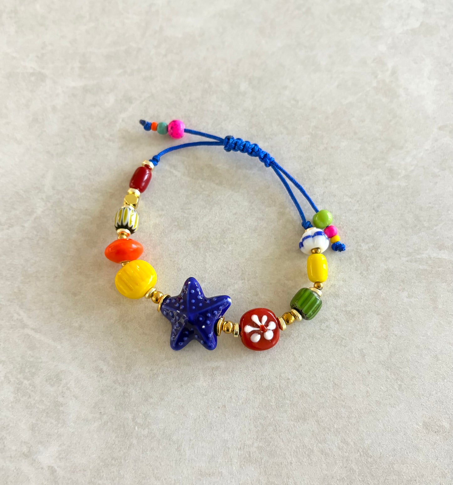 Pulsera estrella de mar azul royal