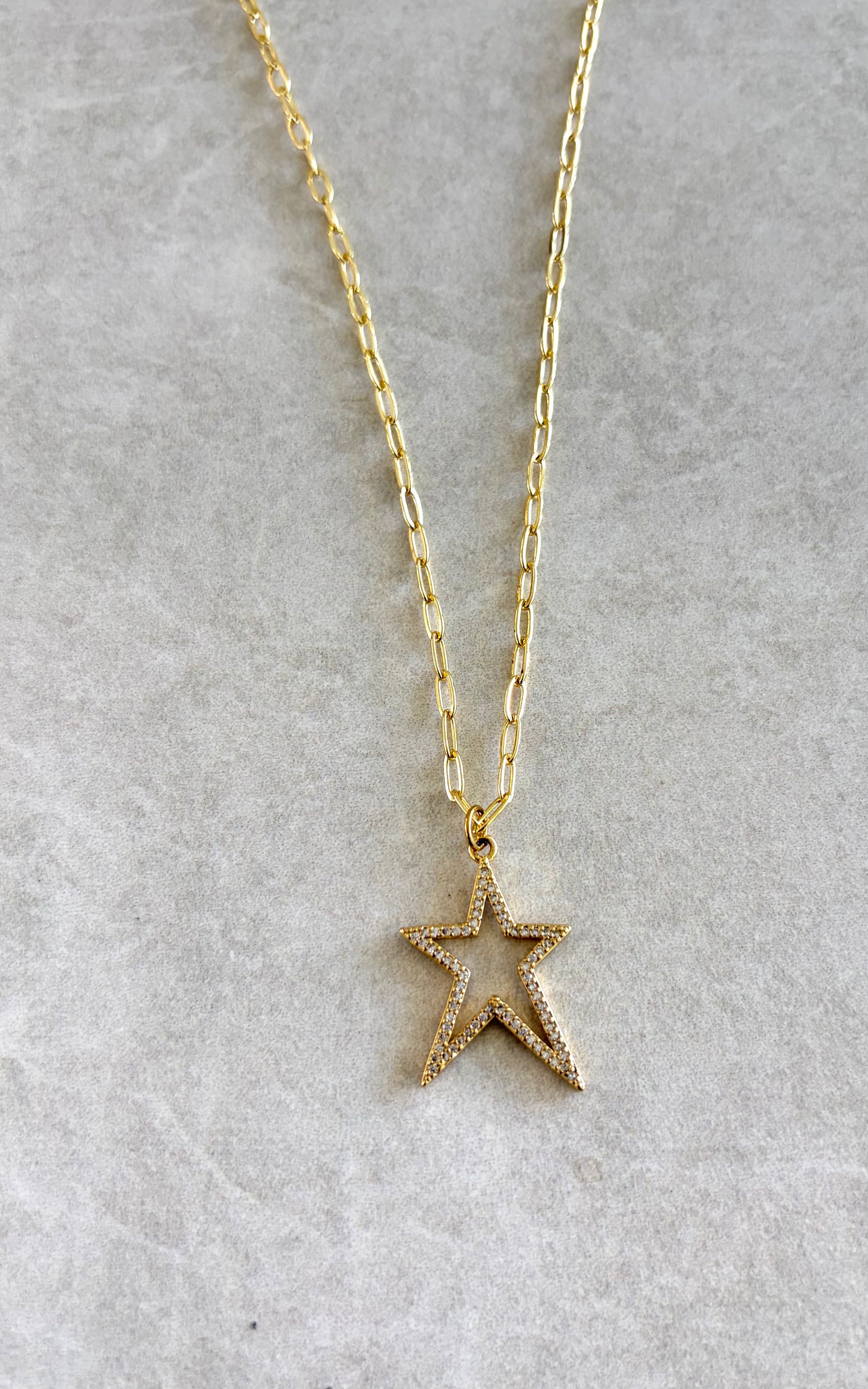 Cadena estrella en punta y rhinestone
