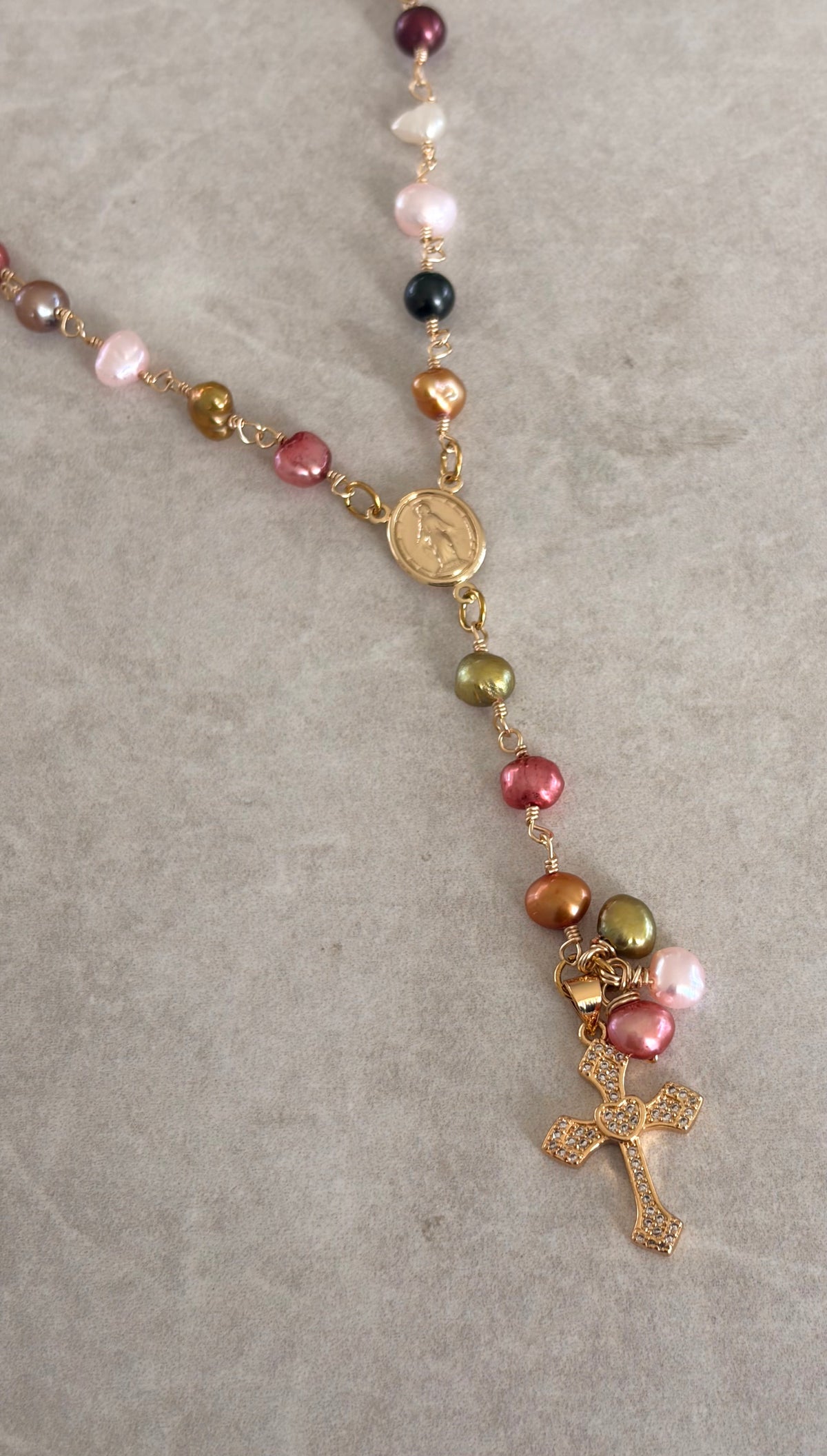 Rosario Lariat perlas multicolor