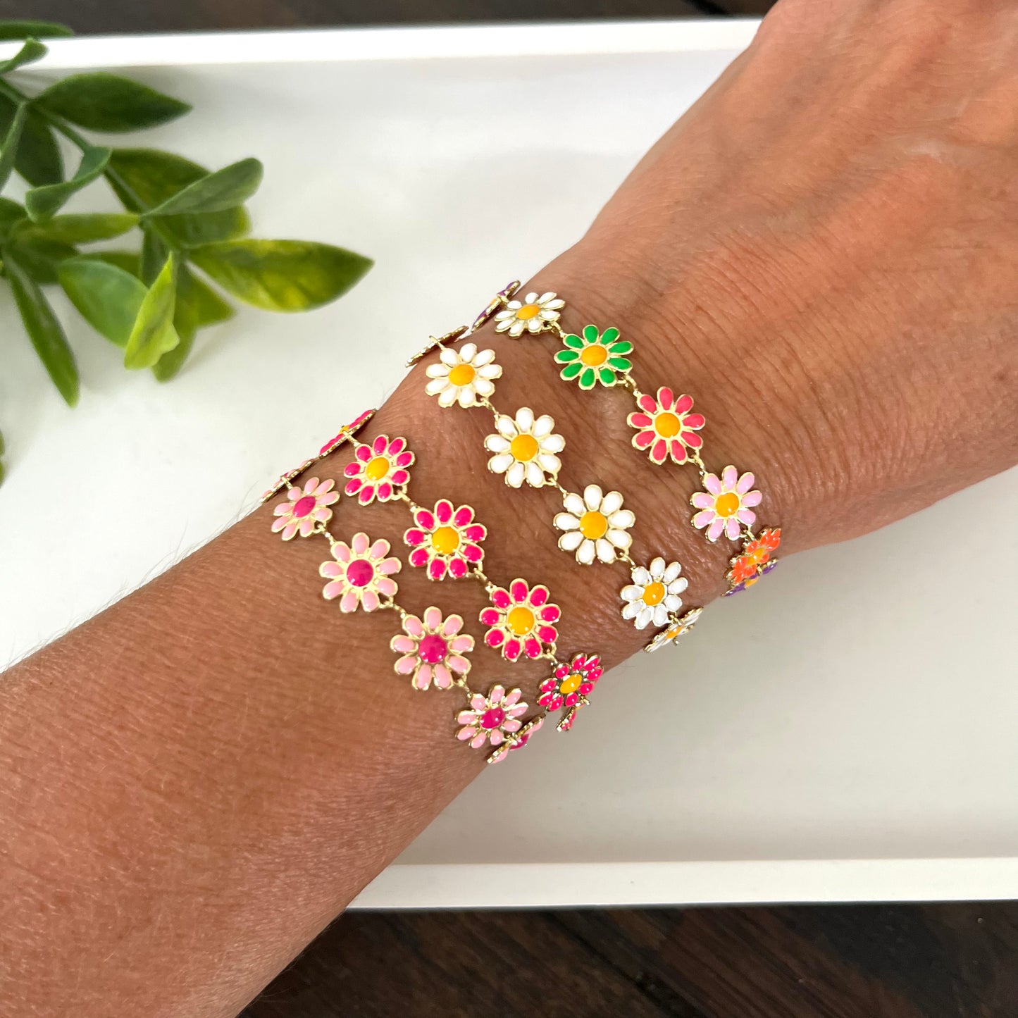 Pulsera margarita blanca