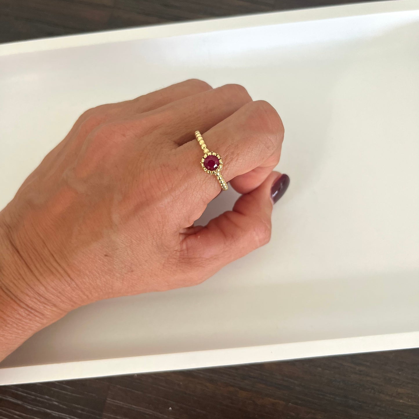 Anillo aros en baño de oro