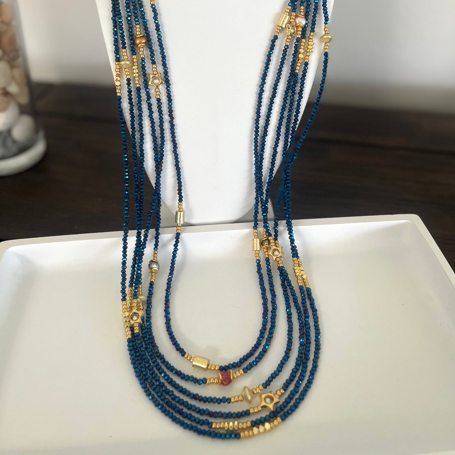 Collar cristal azul