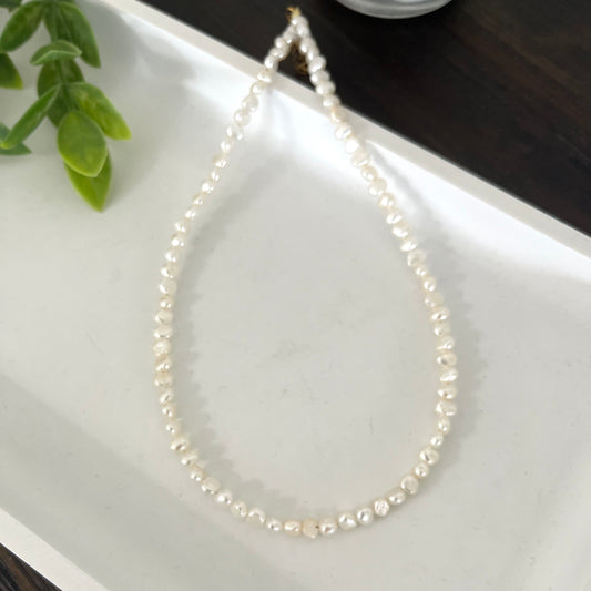 Choker perla flat round 5mm