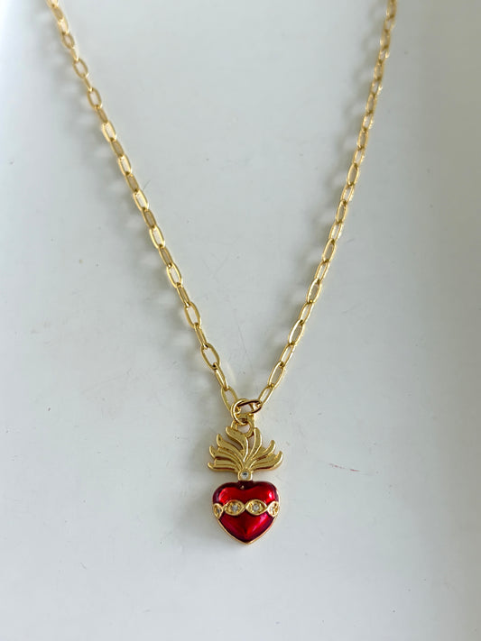 Cadena Sagrado corazón en llamas