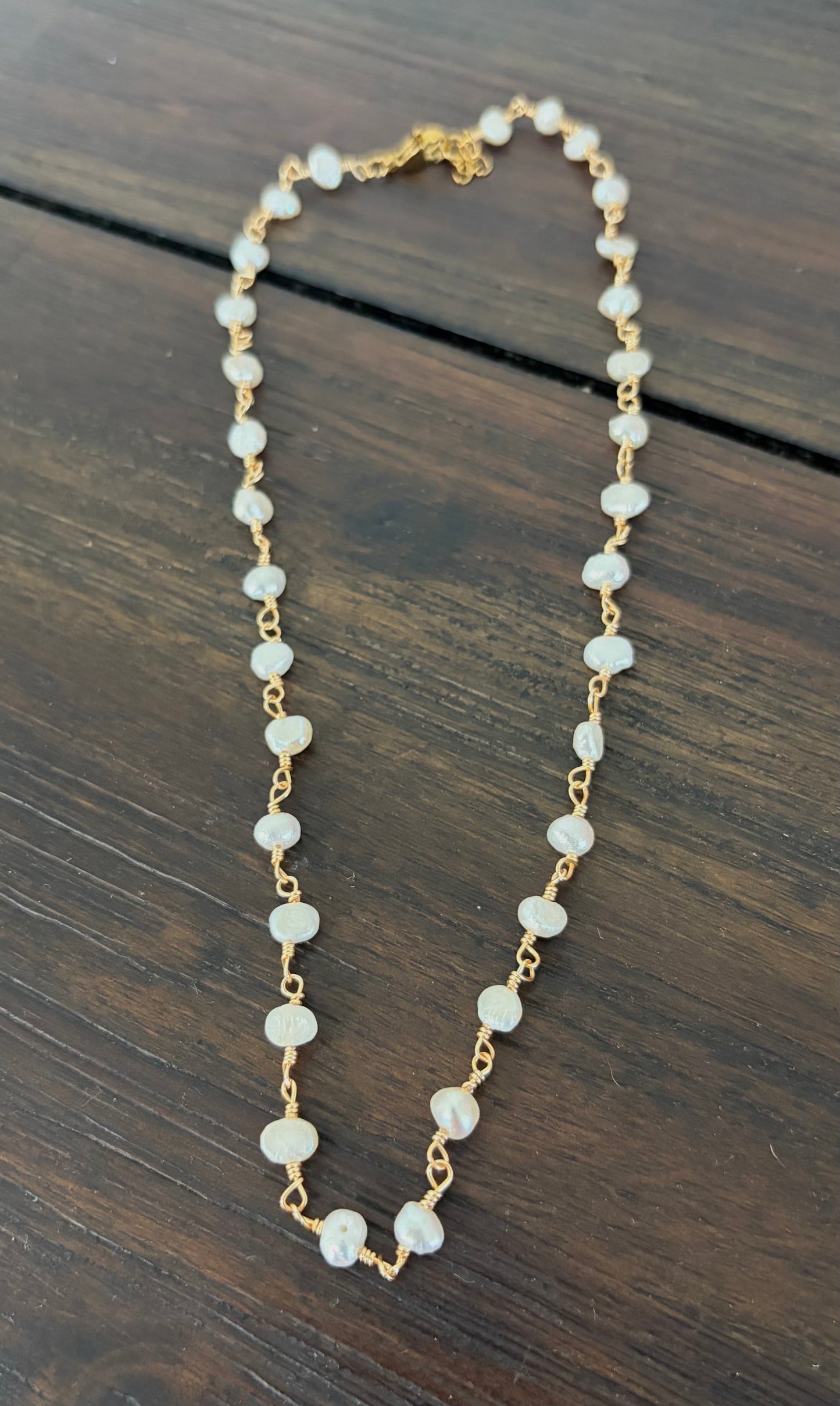 Collar en perla alambrado 4-5mm