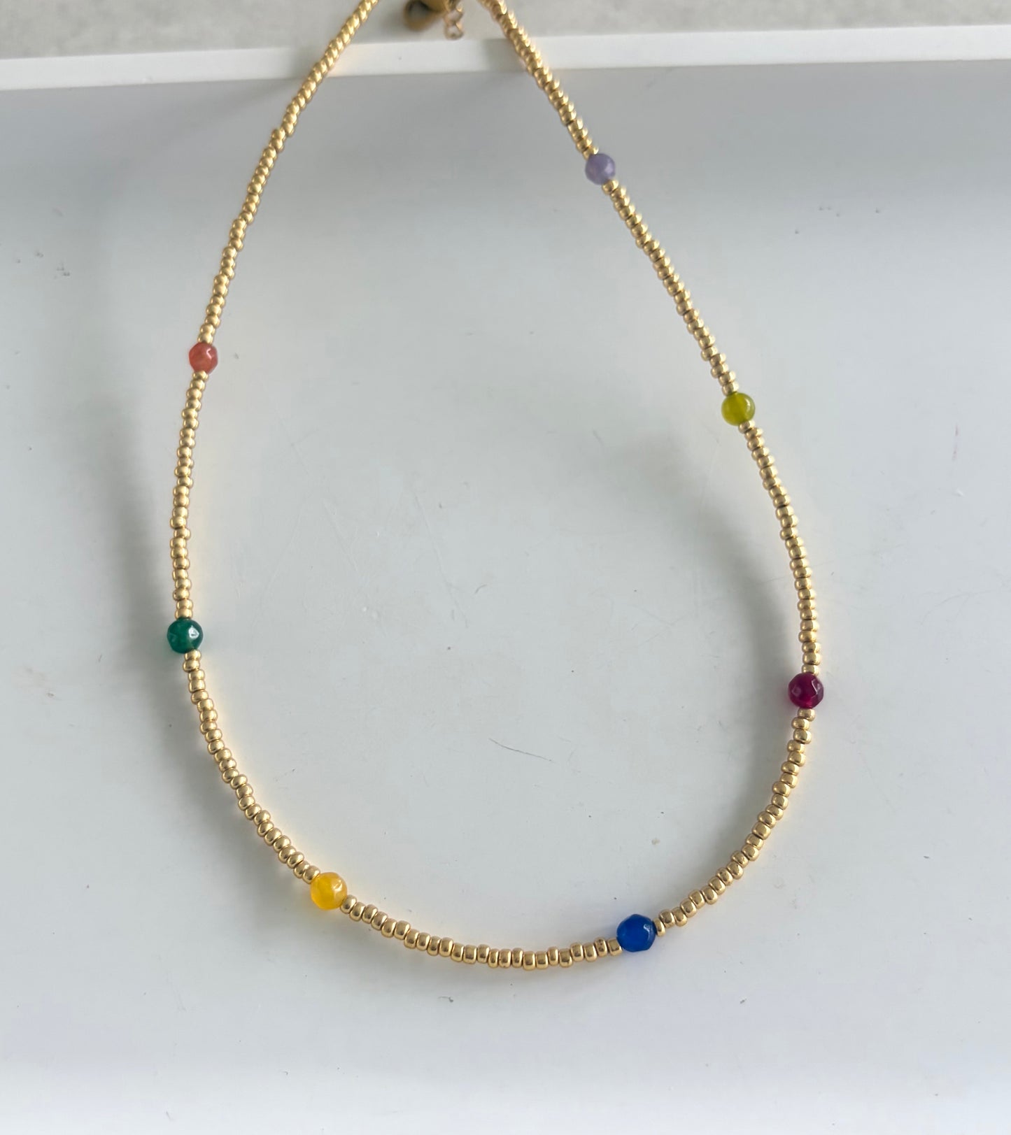 Choker seed bead dorado