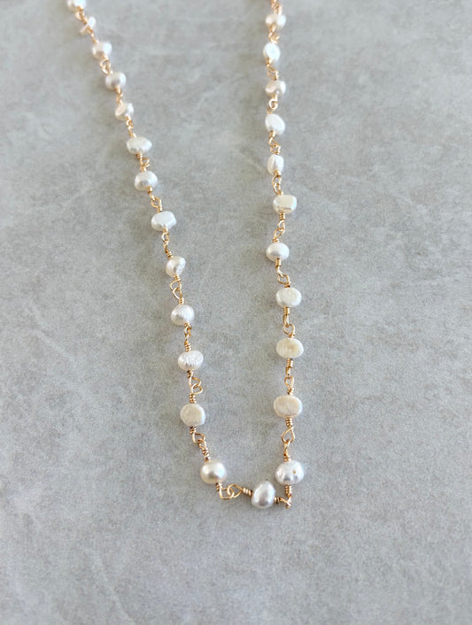 Collar en perla alambrado 4-5mm