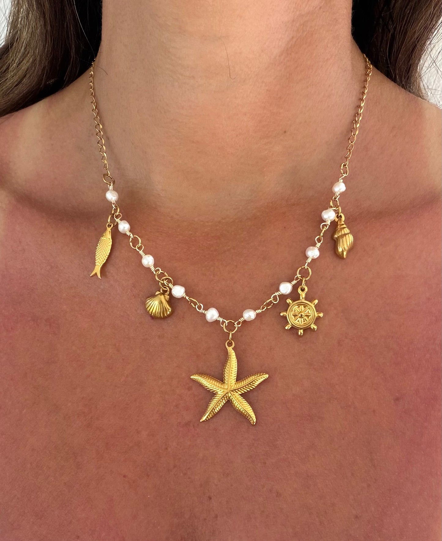 Collar perla marina