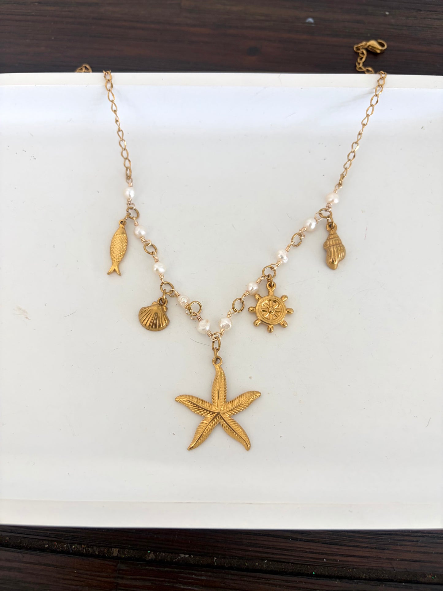 Collar perla marina