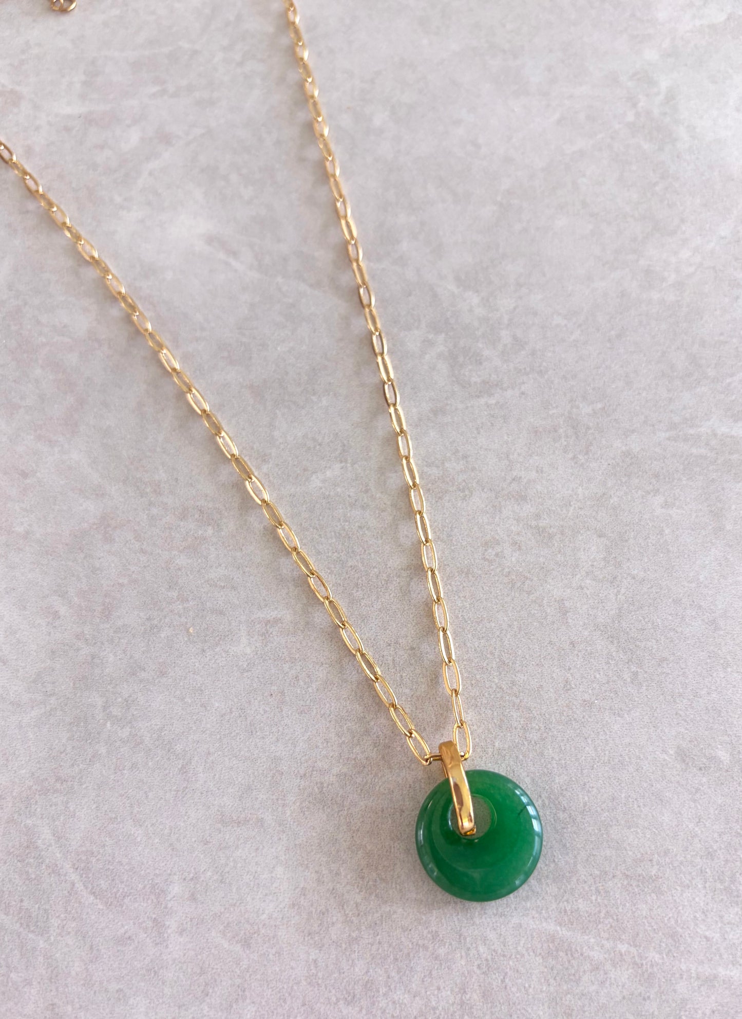 Cadena eslabón en Jade Verde