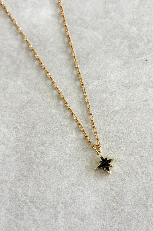 Cadena con estrella en rhinestone plateada