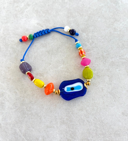 Pulsera ojo turco azul ovalado