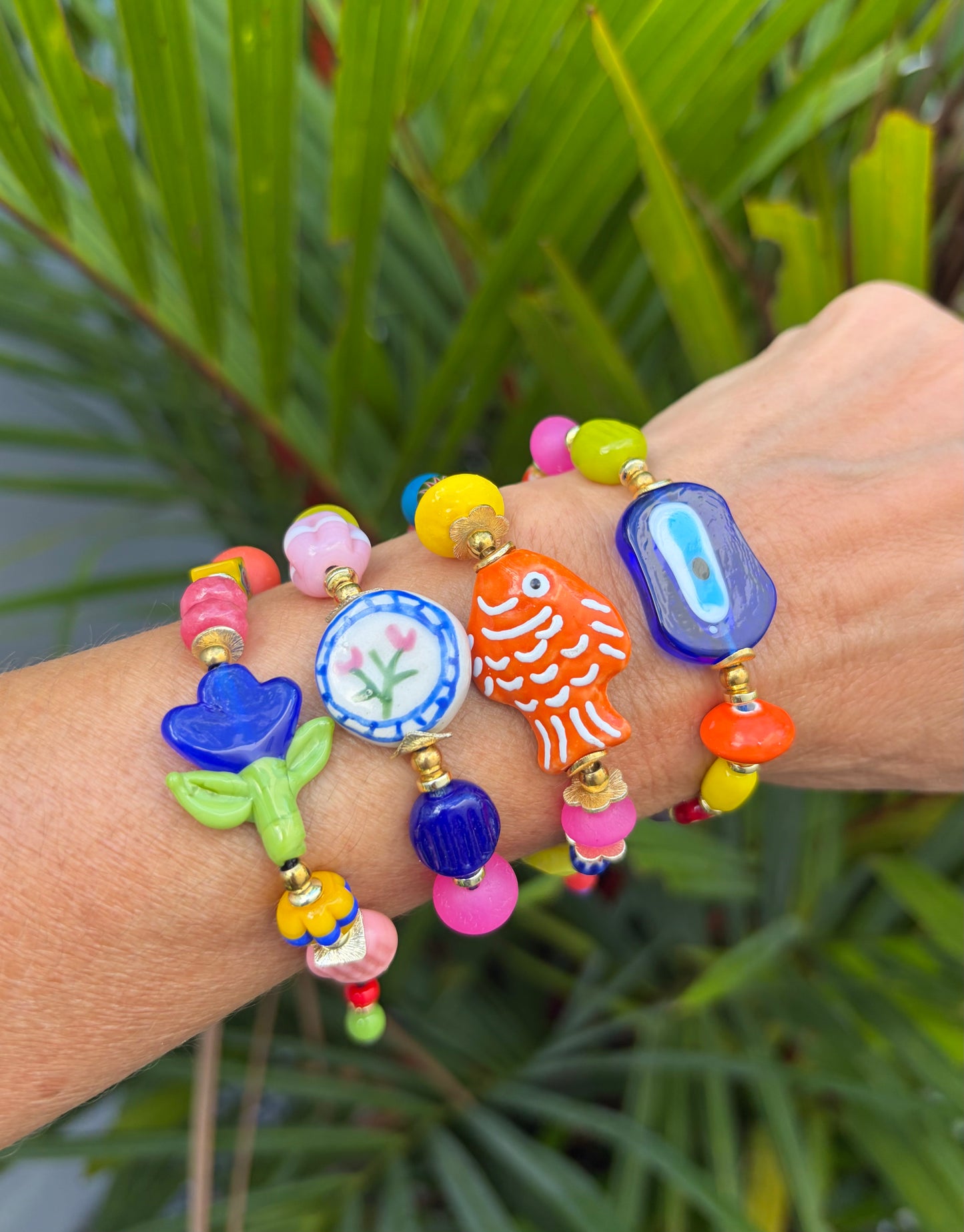 Pulsera ojo turco azul ovalado