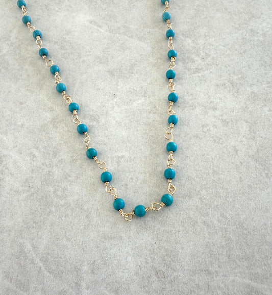 Choker alambrado turquesa