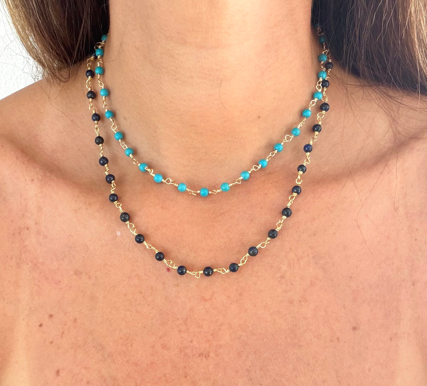 Choker alambrado turquesa