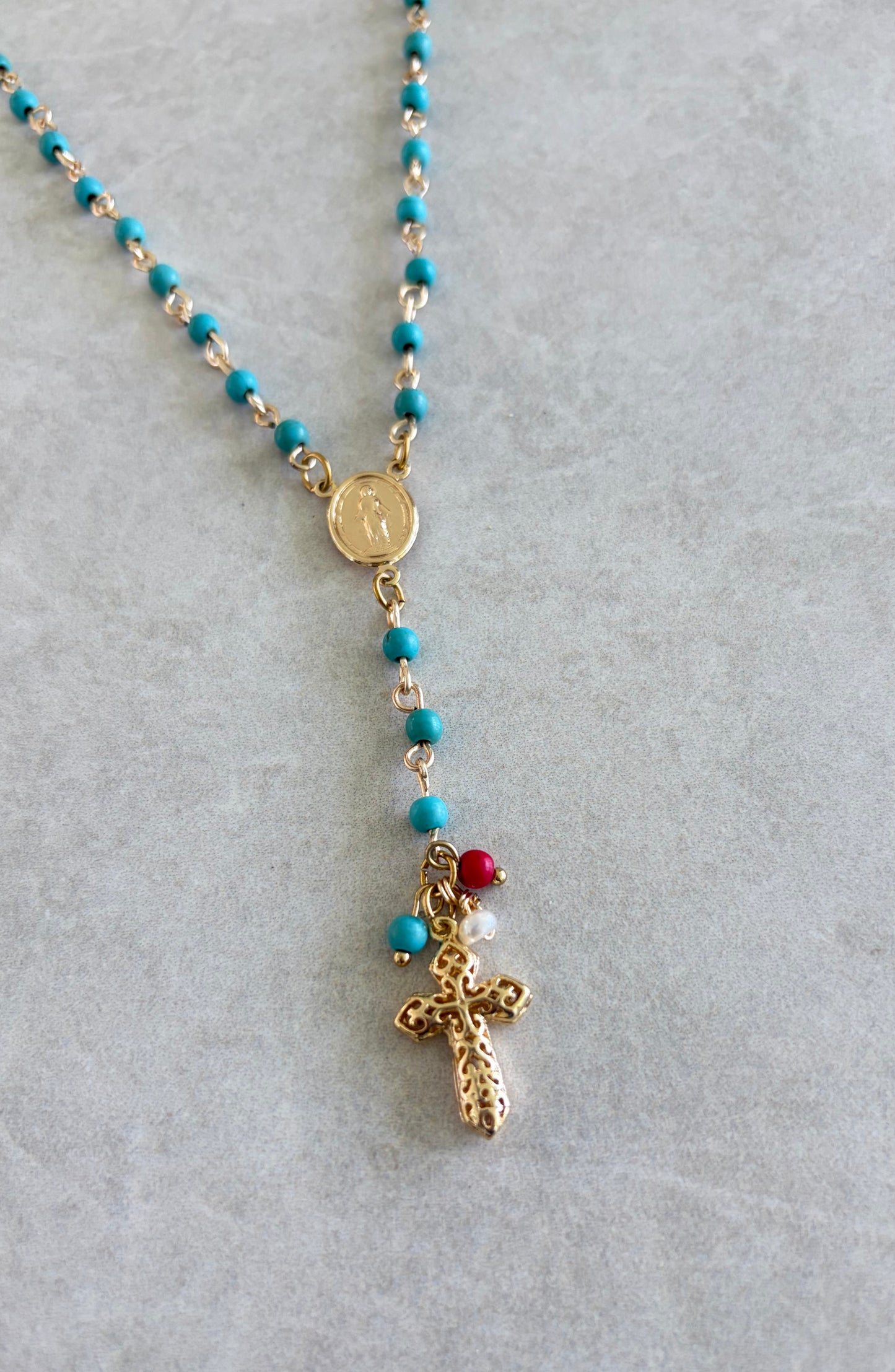 Rosario Lariat Turquesa