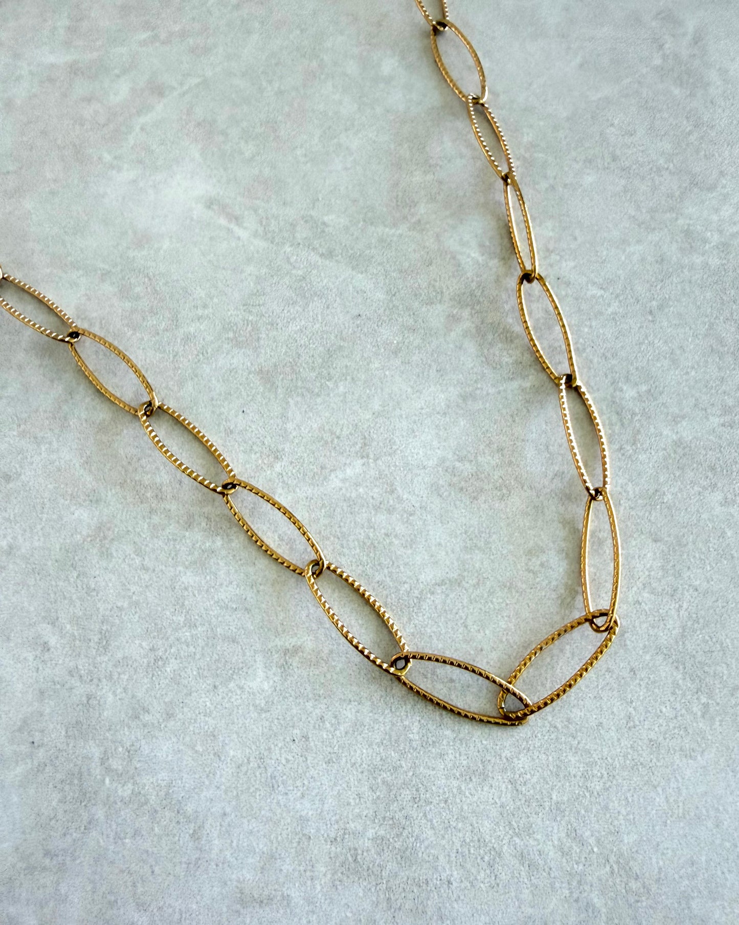Cadena paper clip eslabones corrugados
