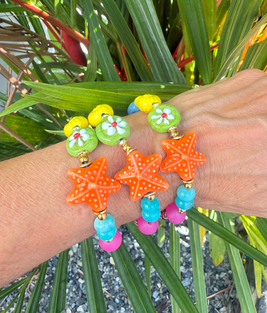 Pulsera estrella de mar naranja