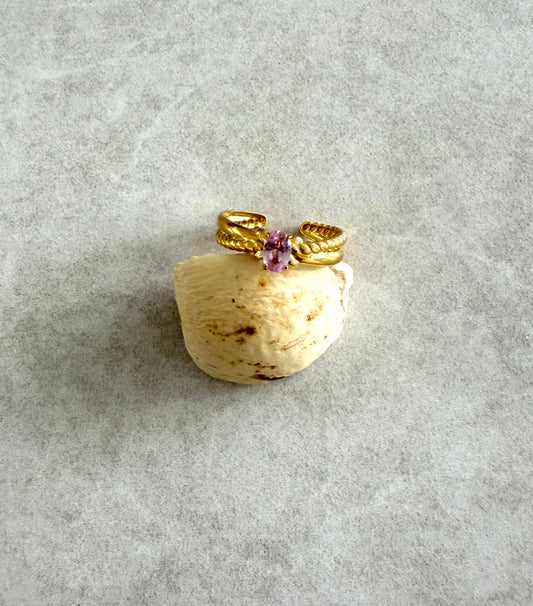 Anillo piedra color rosa