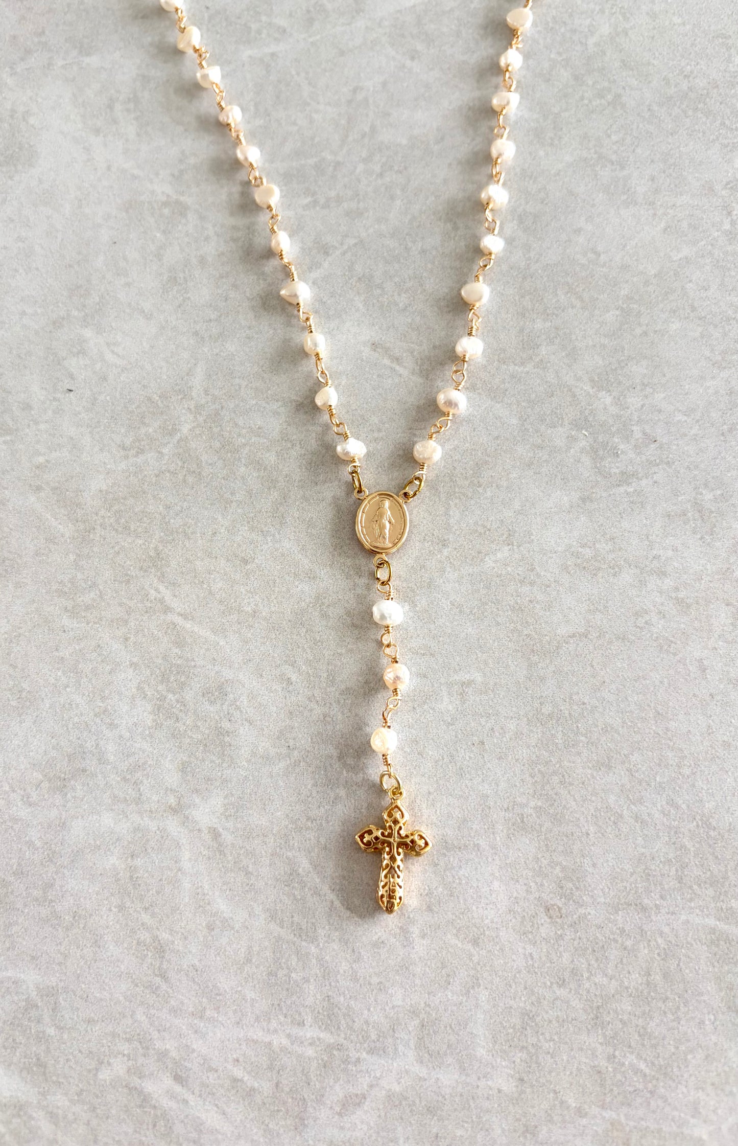 Rosario lariat perla chata