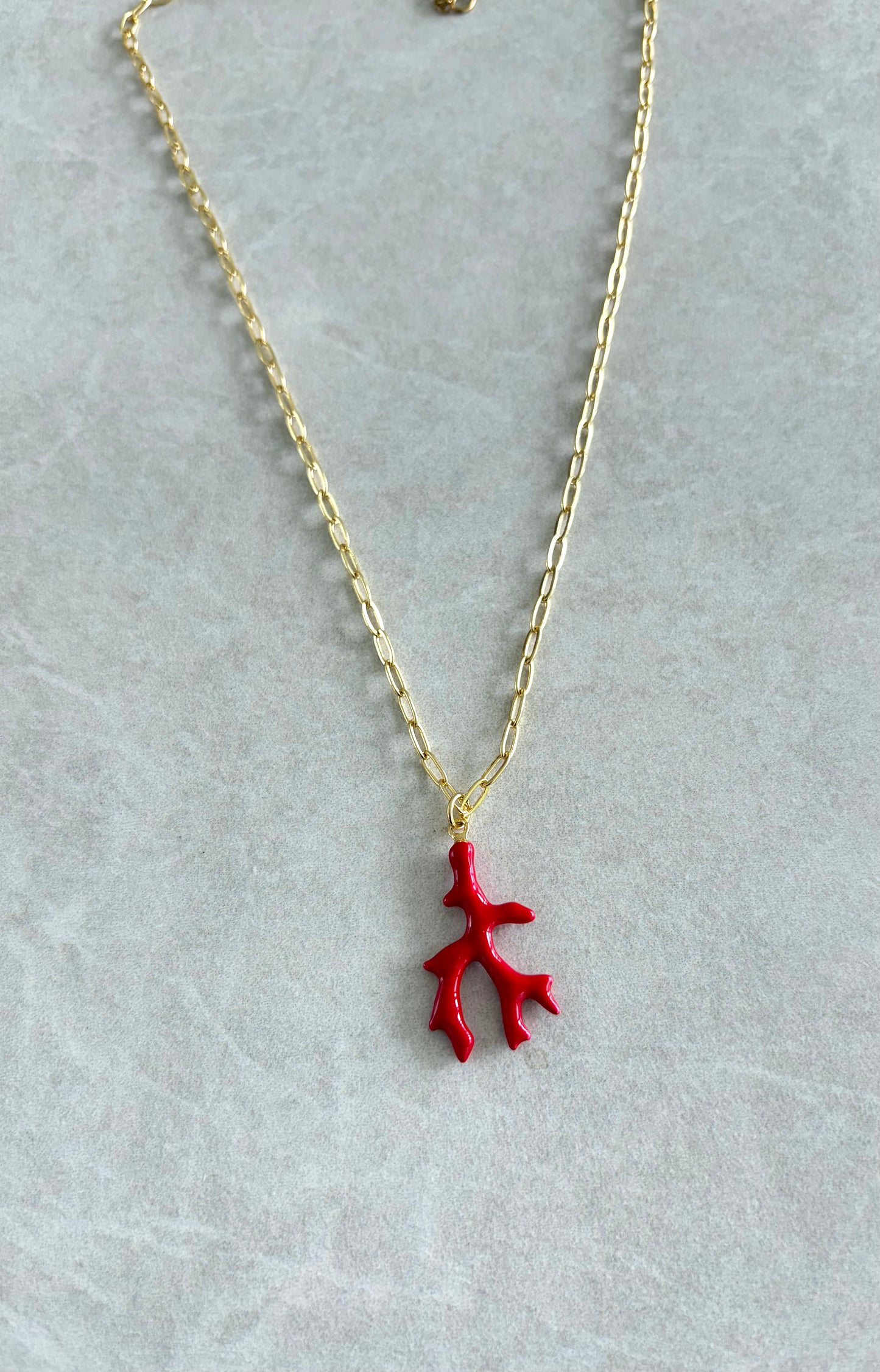 Cadena con coral rojo