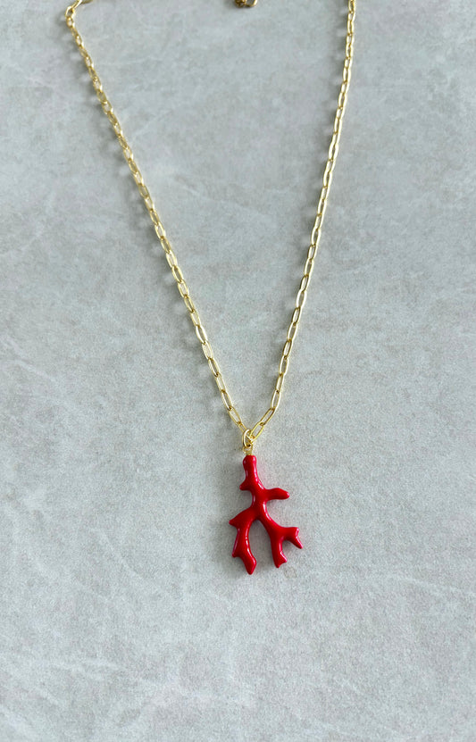 Cadena con coral rojo