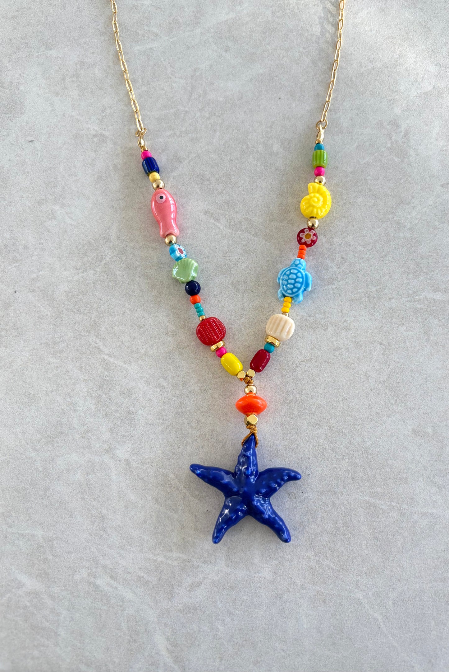 Collar estrella de mar Azul
