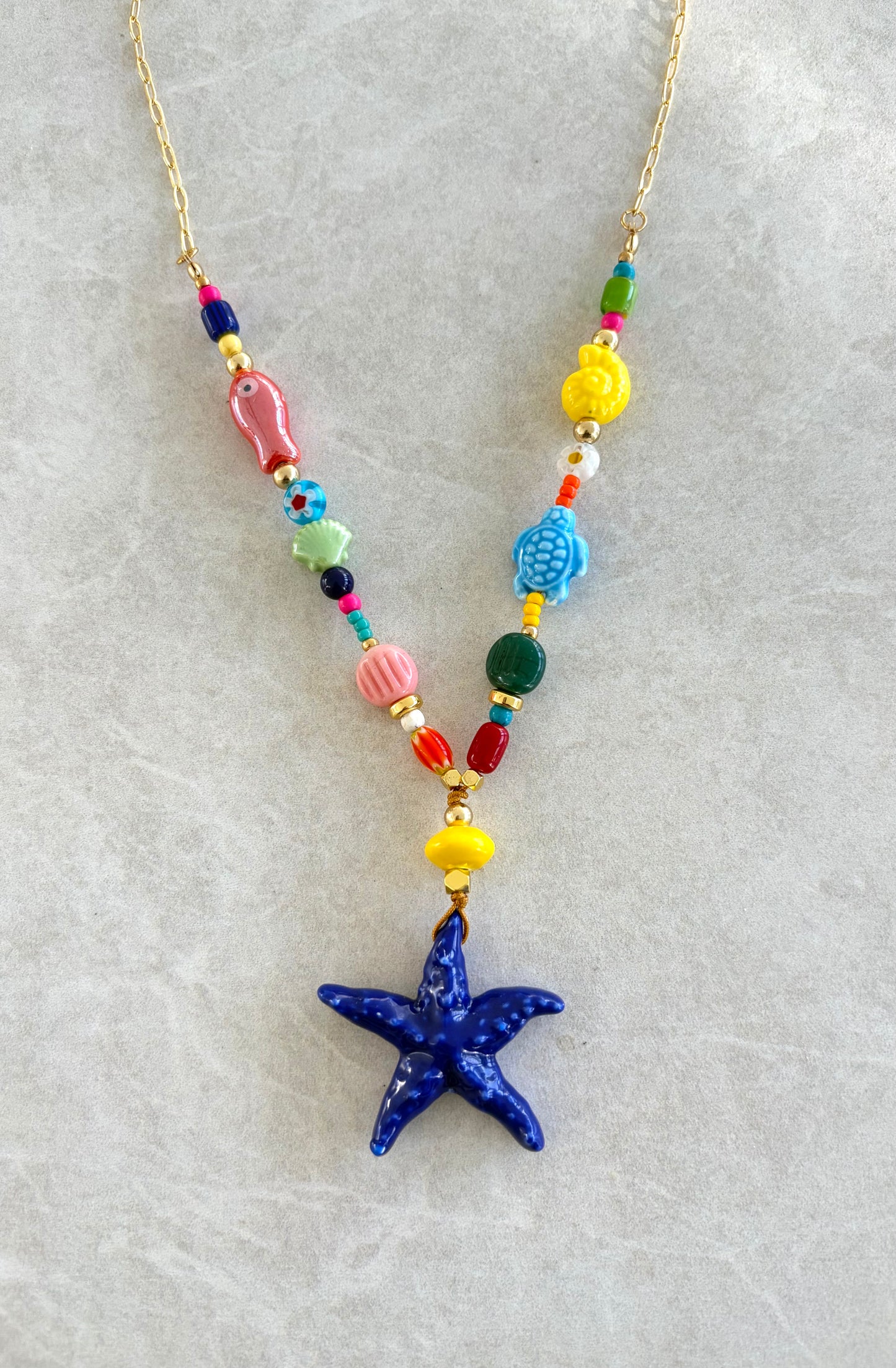 Collar estrella de mar Azul