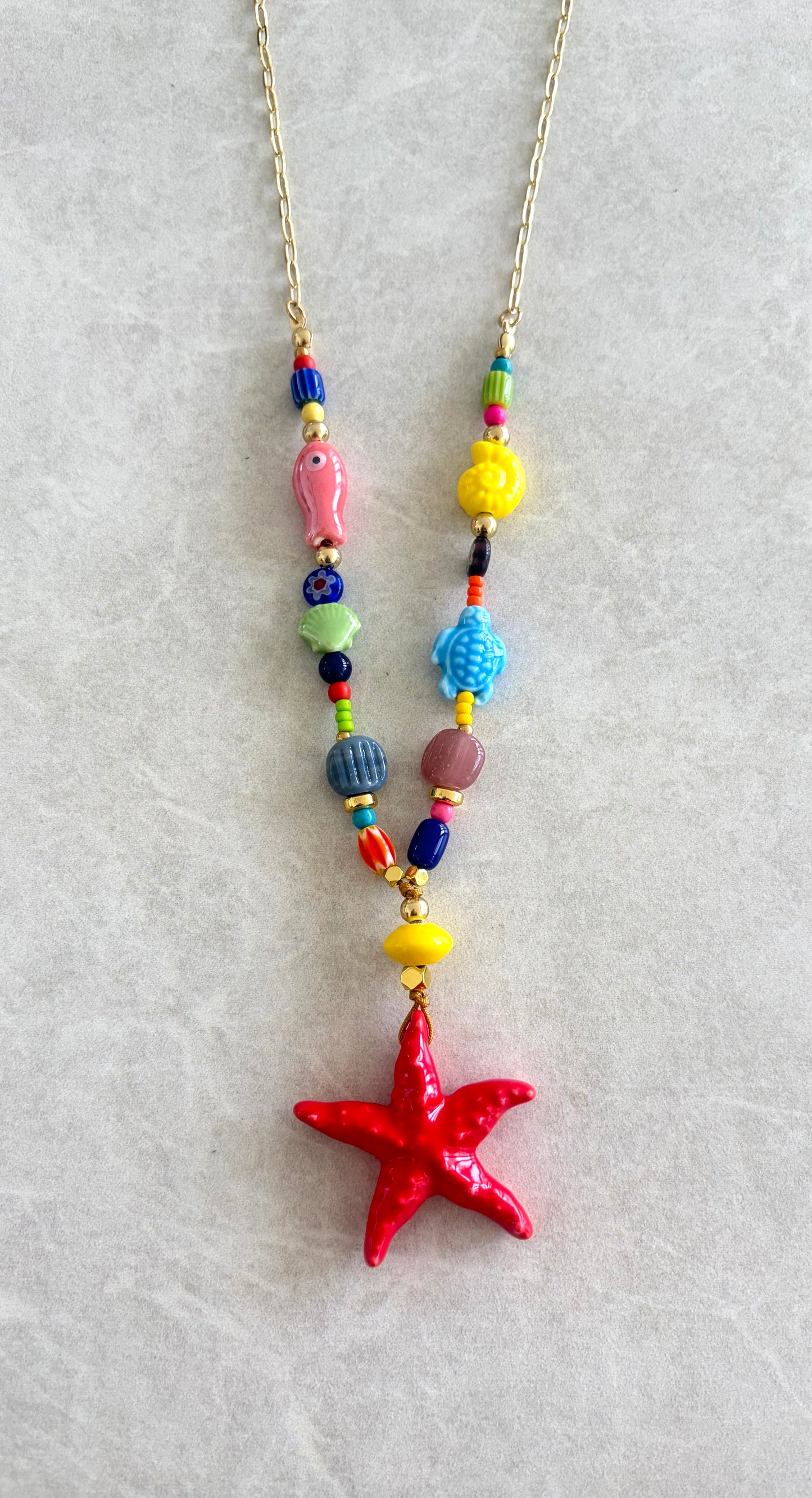 Collar estrella de mar roja