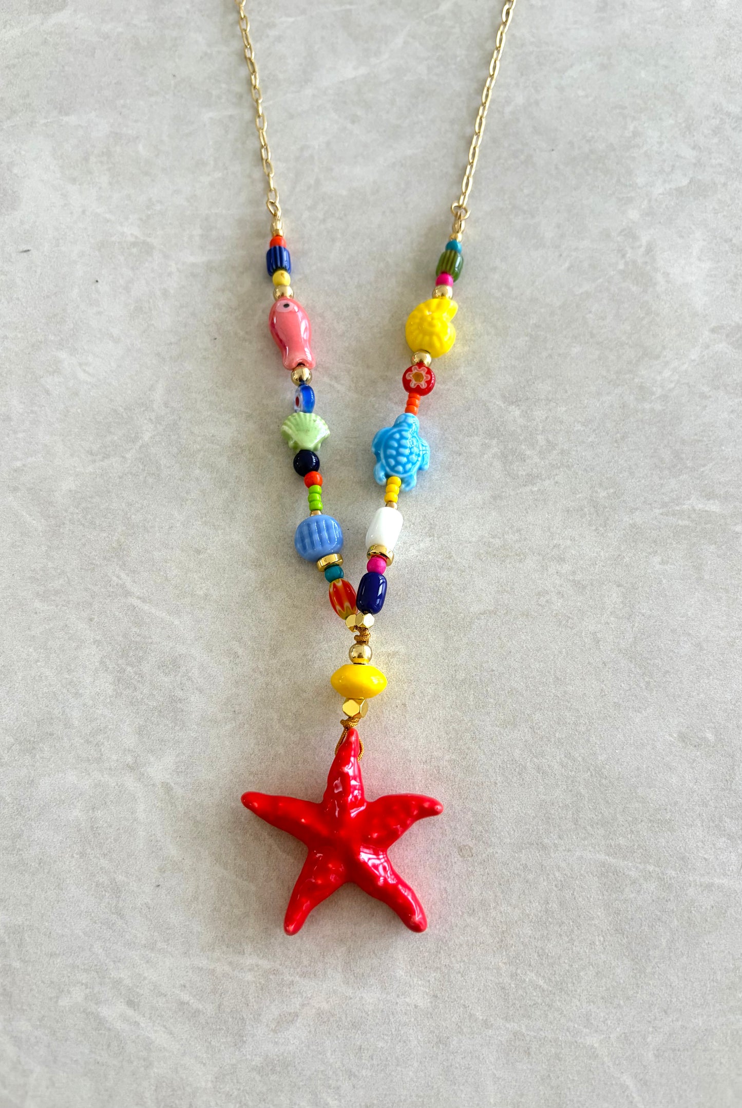 Collar estrella de mar roja