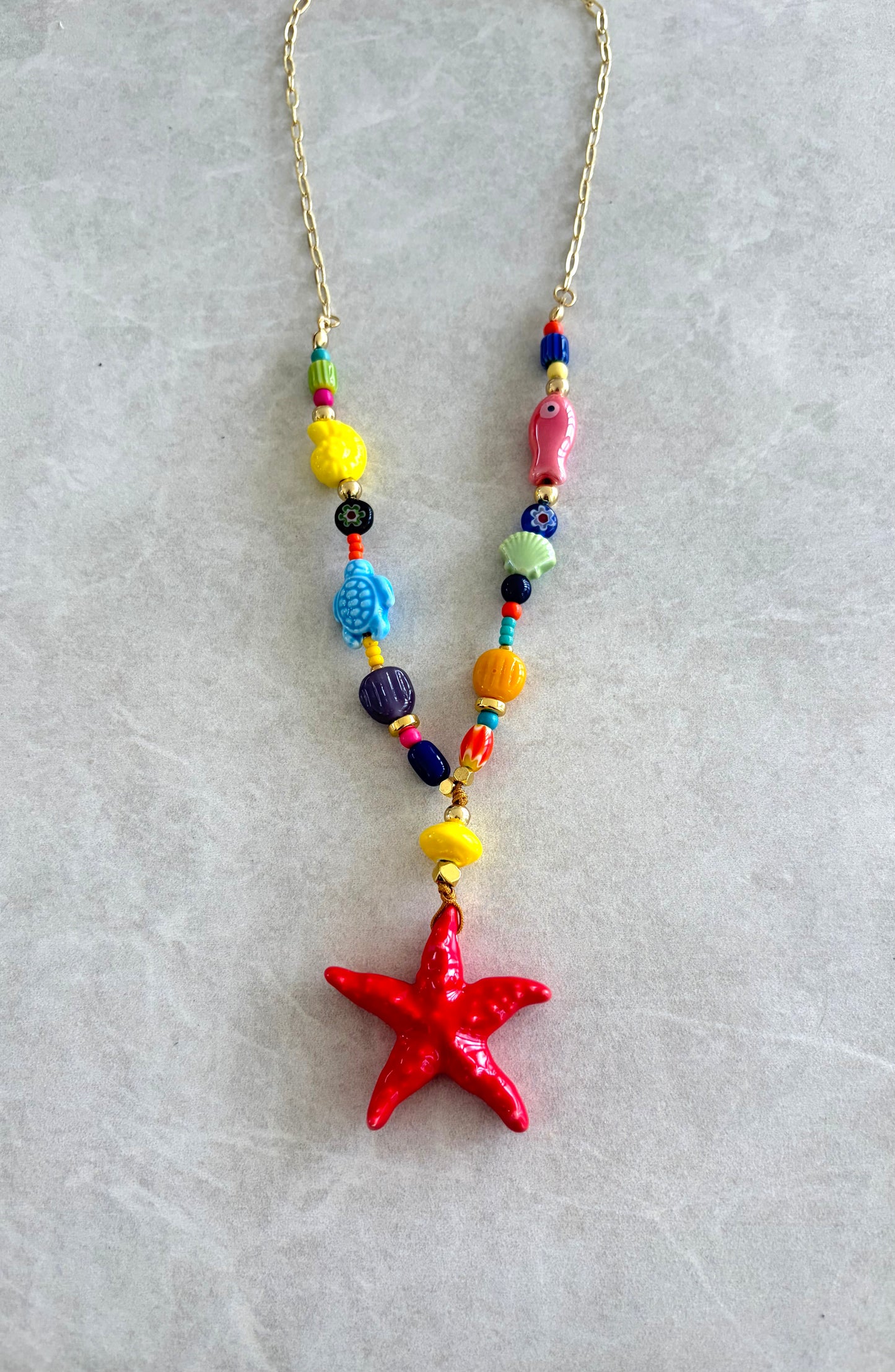 Collar estrella de mar roja