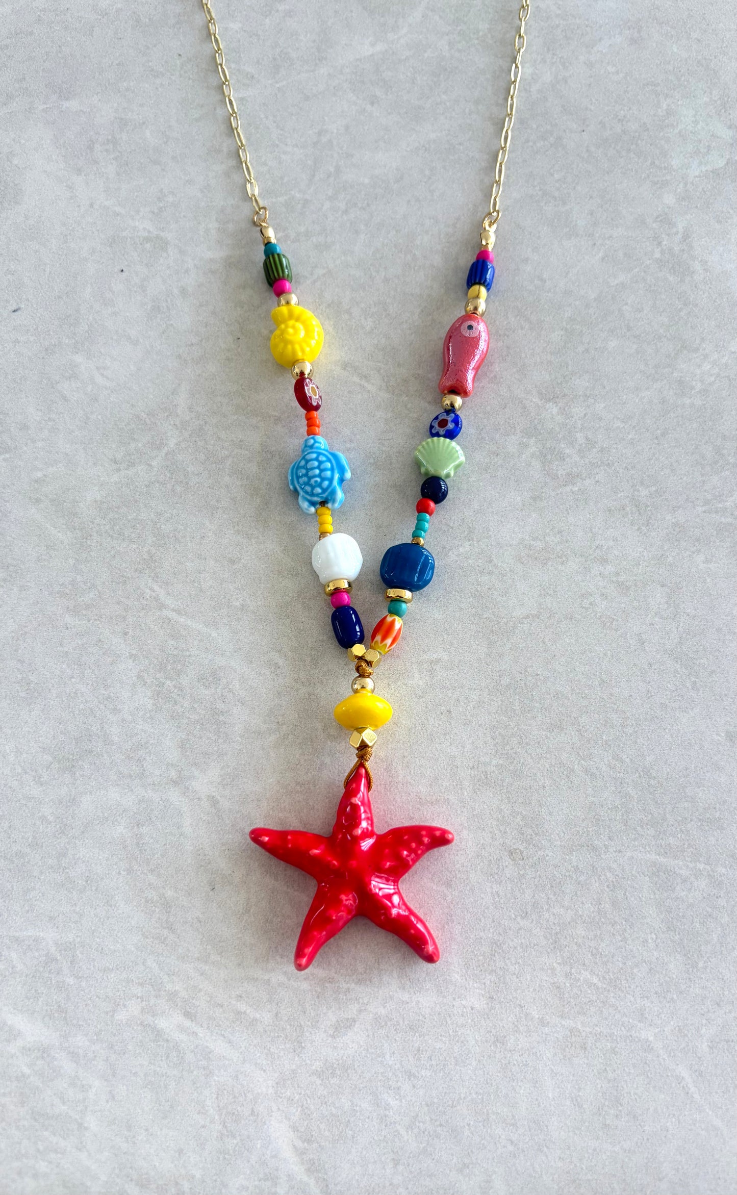 Collar estrella de mar roja