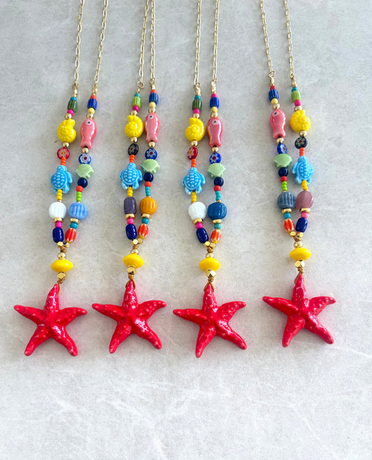 Collar estrella de mar roja