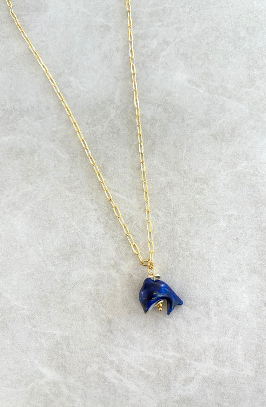 Cadena delfín azul royal