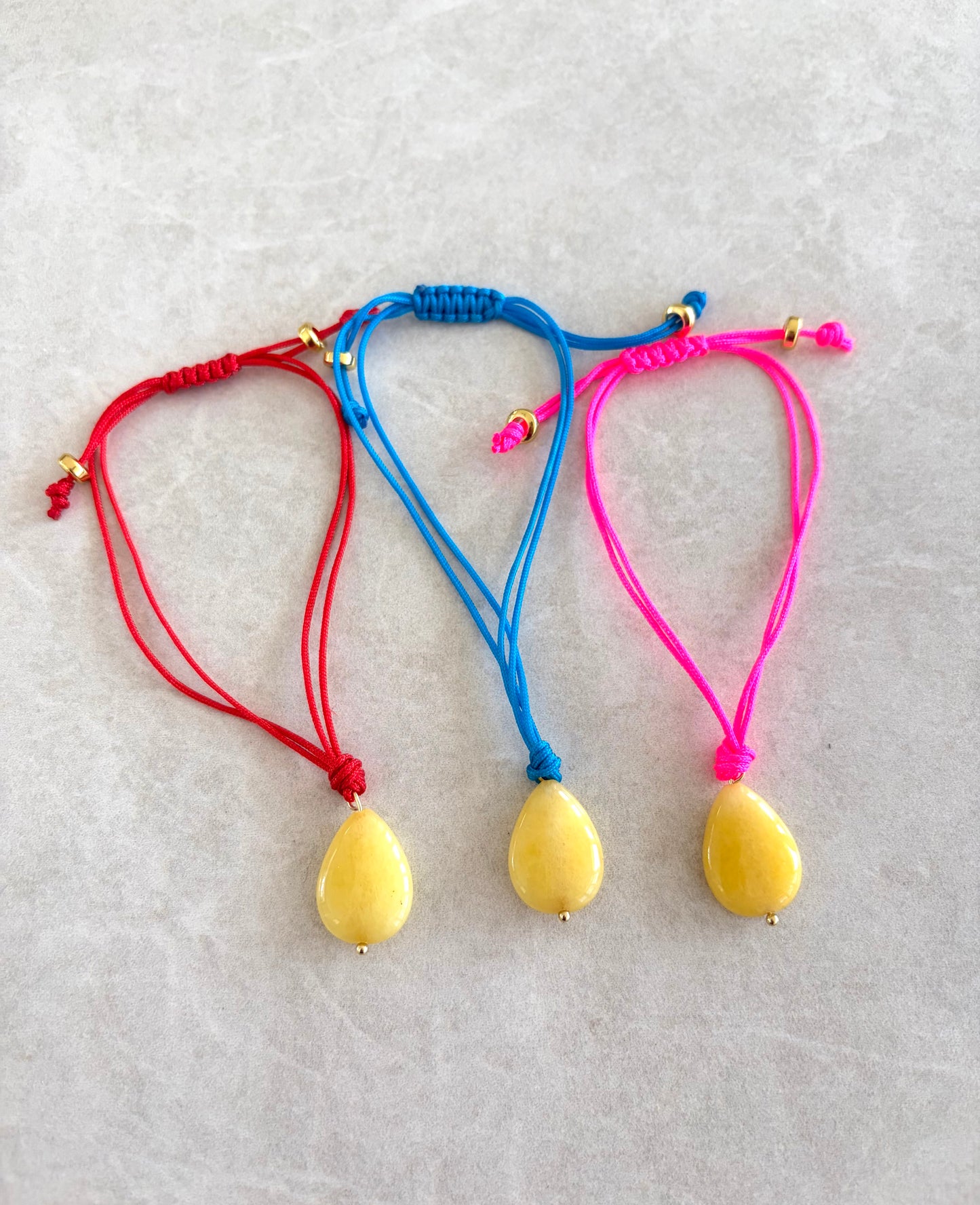 Pulsera semipreciosa gota amarilla