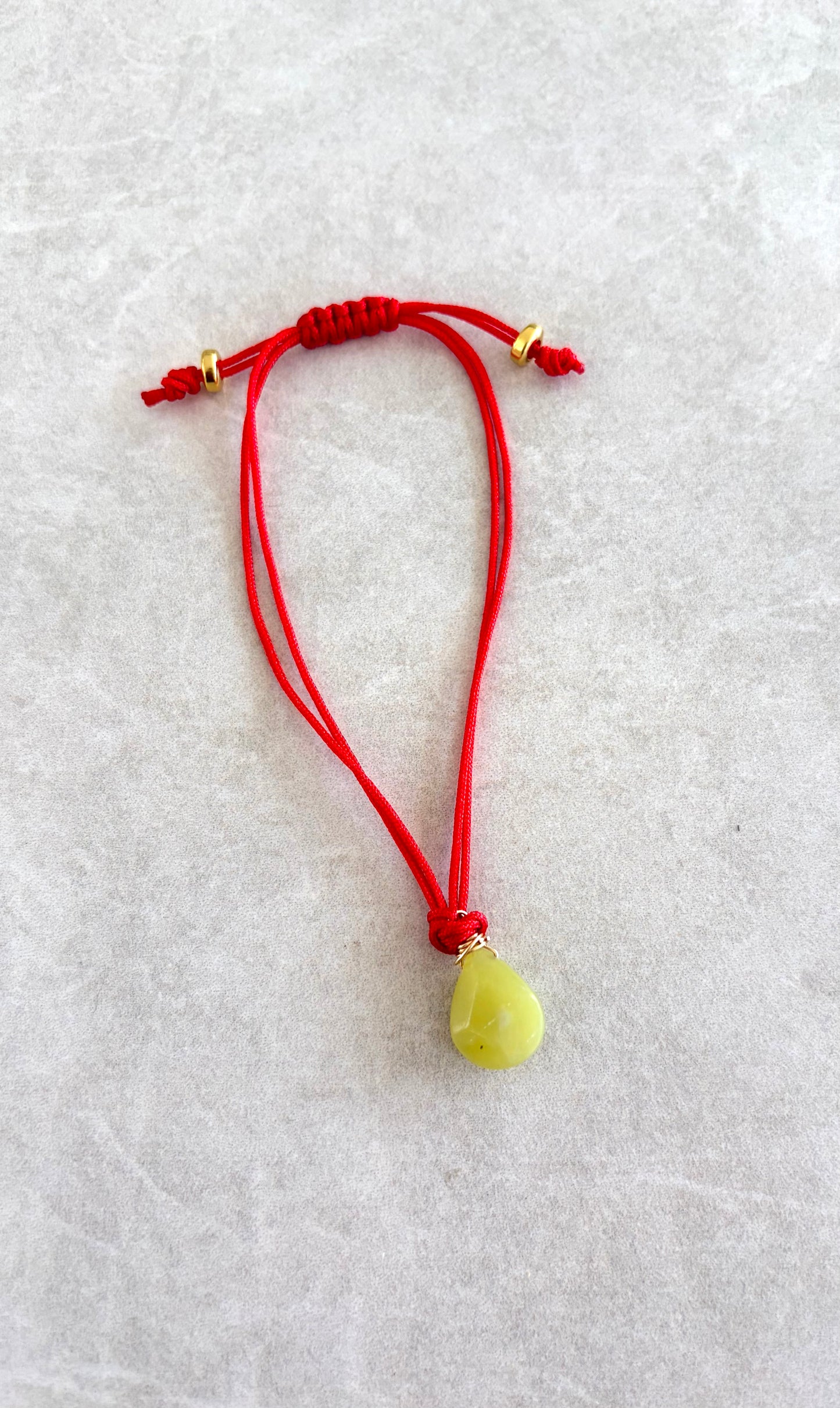 Pulsera semipreciosa gota verde limón