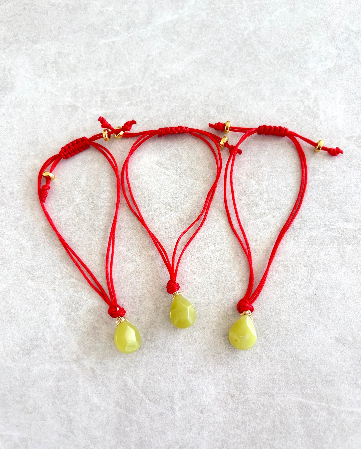 Pulsera semipreciosa gota verde limón