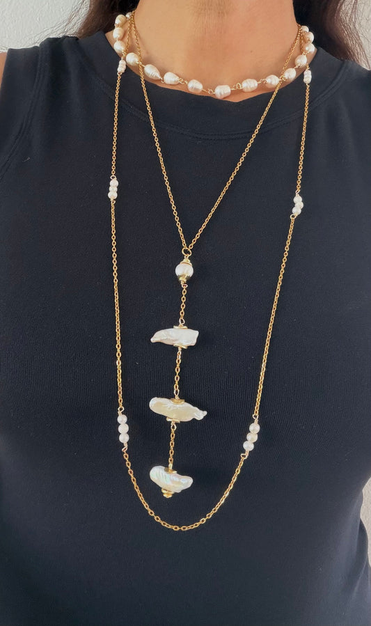 Collar alambrado con perlitas pequeñitas