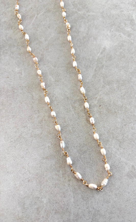 Collar alambrado perla mini rice
