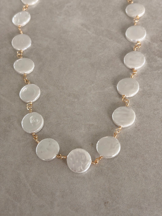 Collar alambrado perla chata