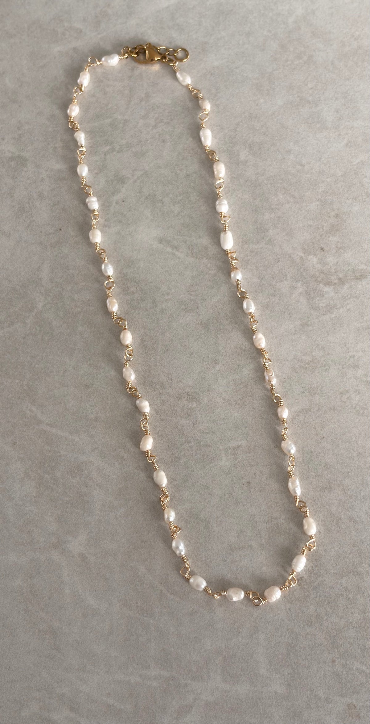 Collar alambrado perla mini rice