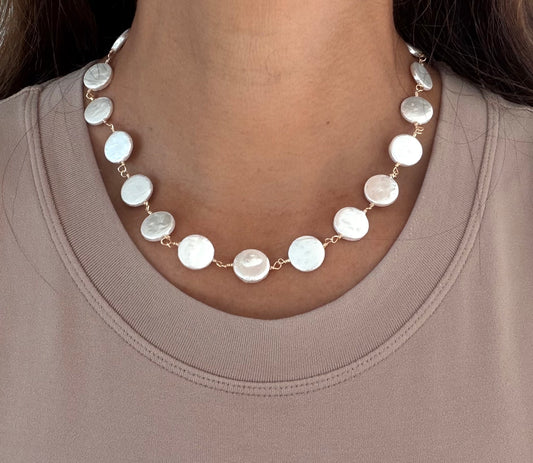 Collar alambrado perla chata