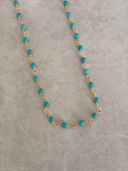 Collar Turquesa alambrado