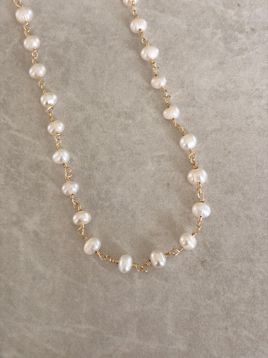 Collar alambrado en perla 3-4mm