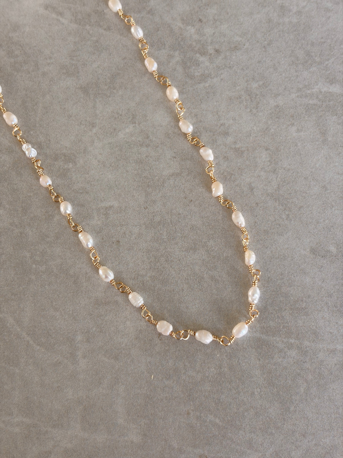 Collar alambrado perla mini rice