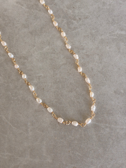 Collar alambrado perla mini rice