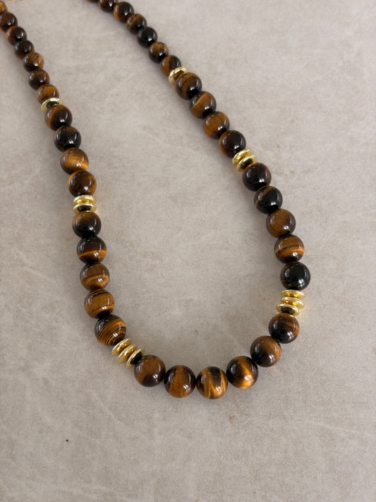 Collar en Ojo de tigre de 10mm