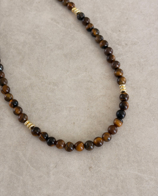 Collar en ojo de tigre de 6mm