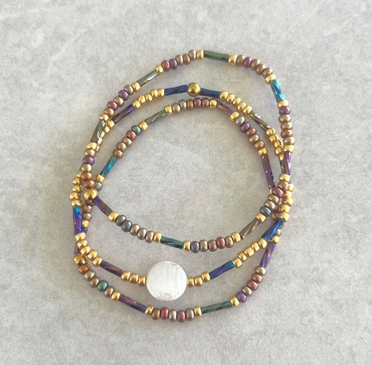 Trio de pulsera metálica mate